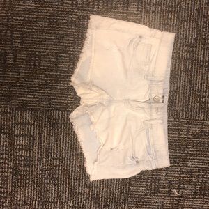 Blue and white stripped jean shorts